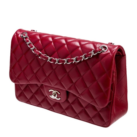 SOLD OOS 5/10/24Chanel Red leather double flap bag - Picture 4 of 5